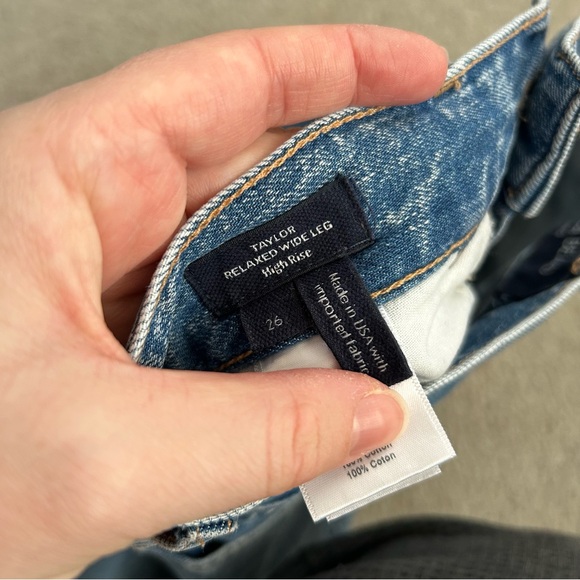 Veronica Beard Taylor Relaxed Wide Leg High Rise Denim Jeans Size 26 - Picture 9 of 11